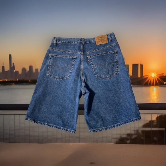 Levi's Other - Y2K 01 Levis 560 Men's Blue Jean Shorts Loose Fit Y2K Size 38 Skater